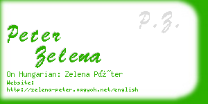 peter zelena business card